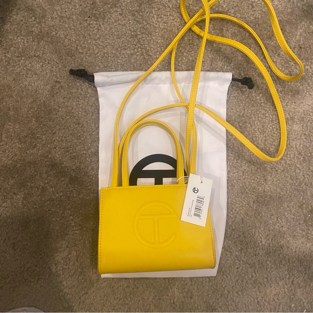 Telfar Shopping Bag Small Yellow Vegan Leather Unisex NWT RARE SOLD OUT